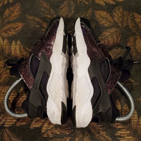 Nike Huarache Black Glitter Shoes - Picture 4 of 6